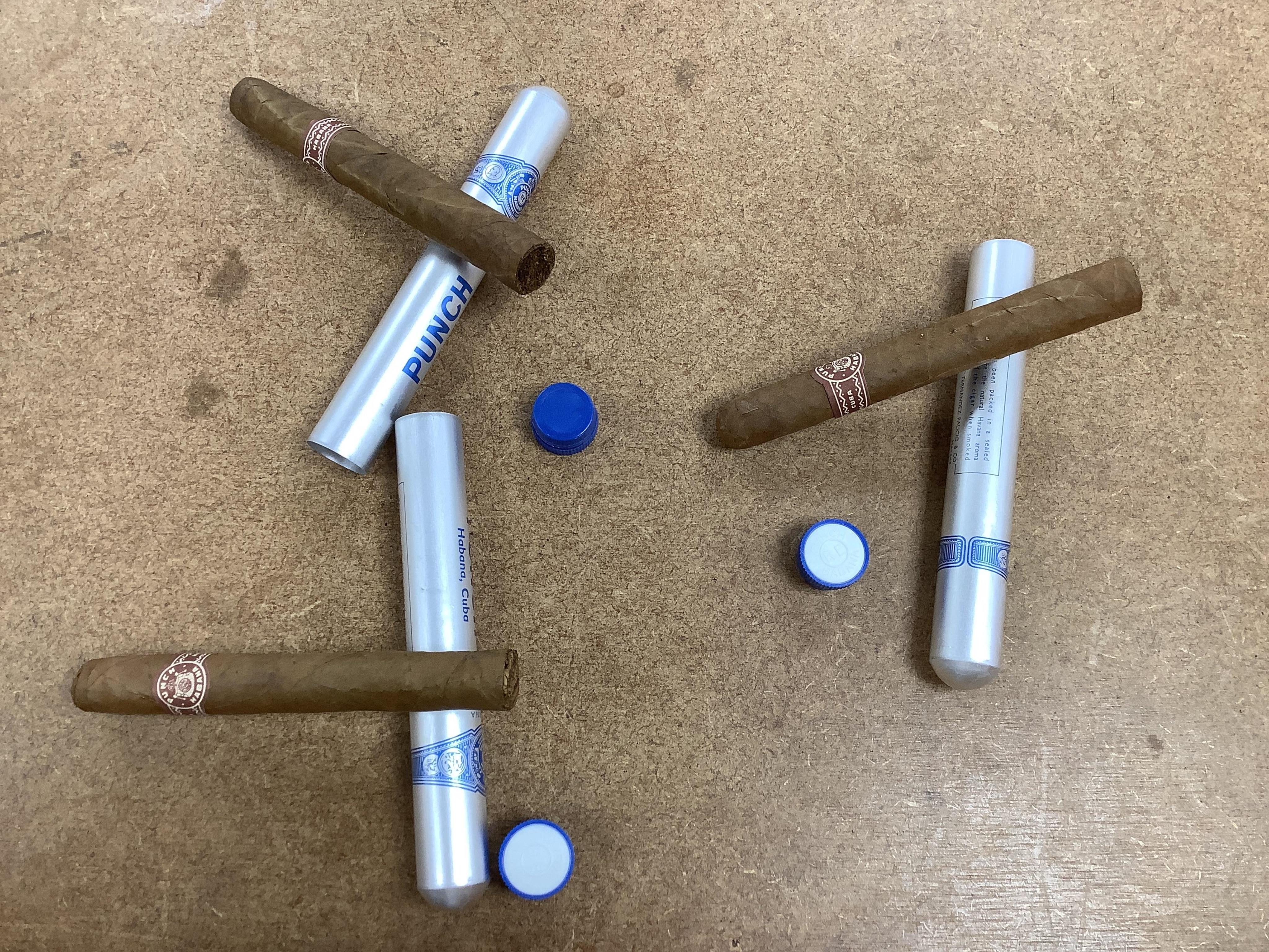 A box of eighteen Punch Coronation Cuban cigars, in opened box.